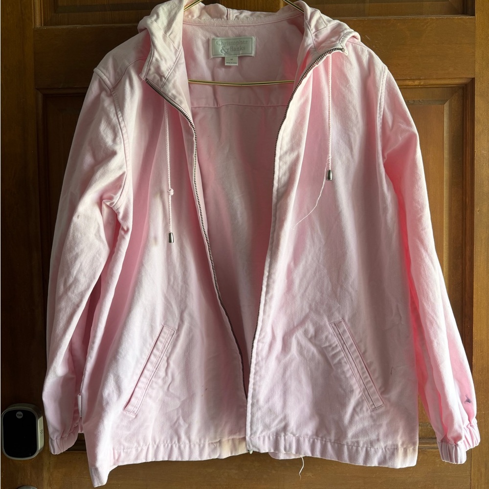 Christopher & Banks Light Pink Hooded Bomber Jacket - Picture 4 of 5